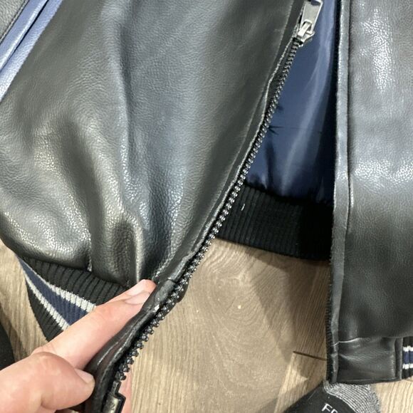 Dallas Cowboys Jacket Mens XL Vintage Black Faux Leather, G-III Bomber NFL - Picture 12 of 12